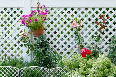 Tan Vinyl Fence Installation